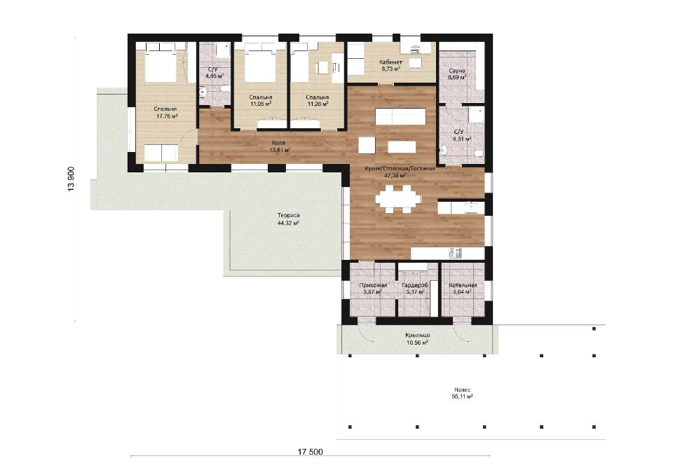 планировка дома ONE 144