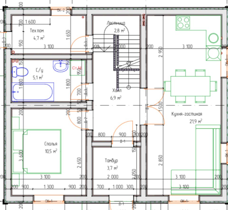 планировка дома TWO 121