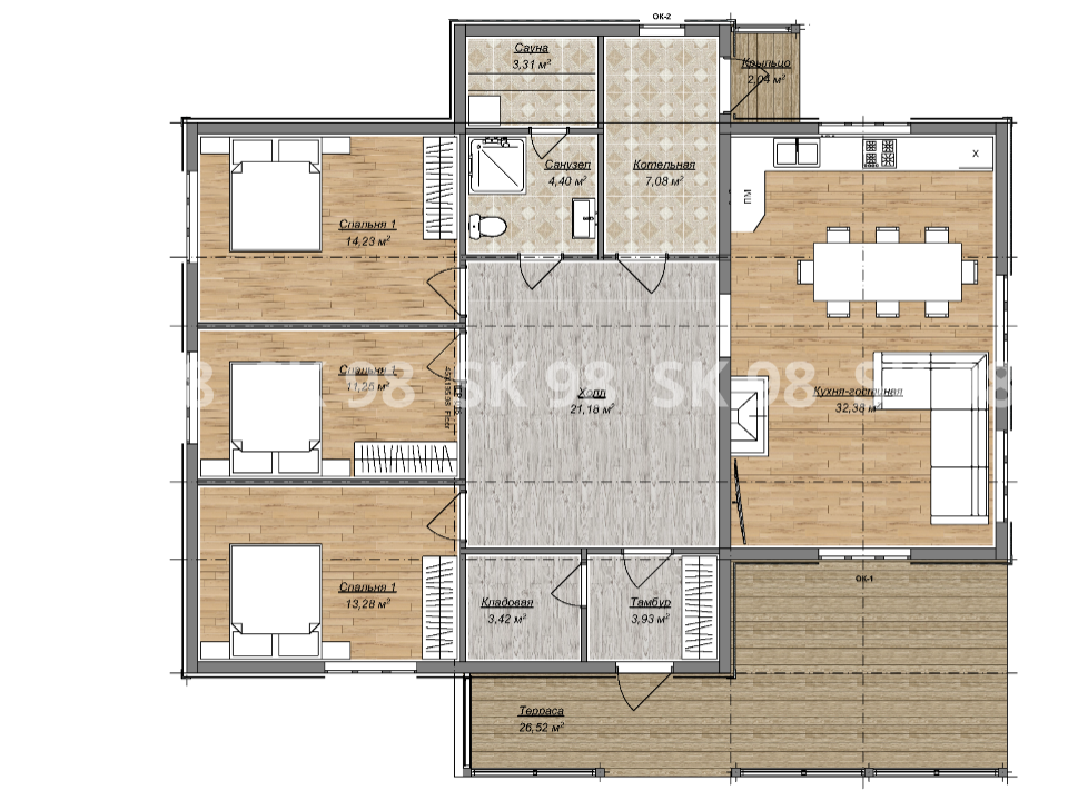 планировка дома TWO 121
