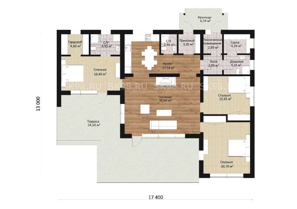 планировка дома ONE 134