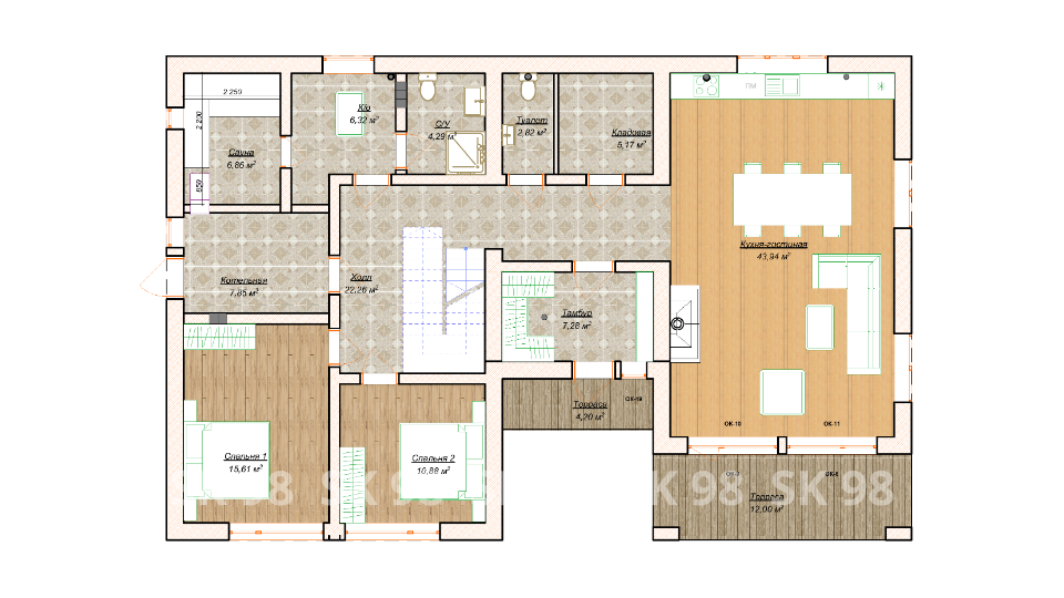 планировка дома TWO 121
