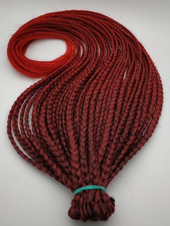 красные АФРОКОСЫ омбре