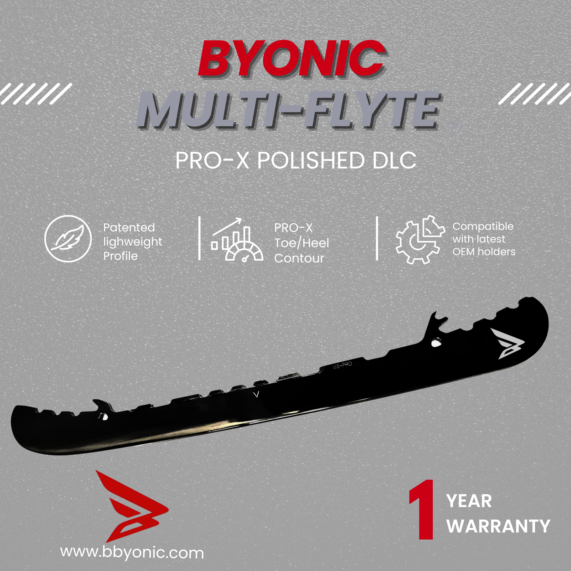 картинка Лезвия BYONIC MULTI-FLYTE PRO-X POLISHED DLC от магазина Lowry Sports