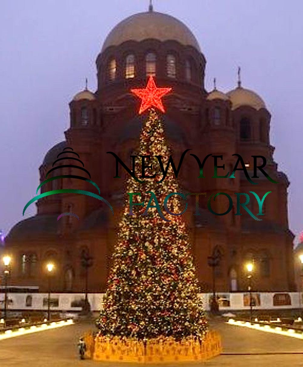 Световая макушка для уличной елки Кремлевская