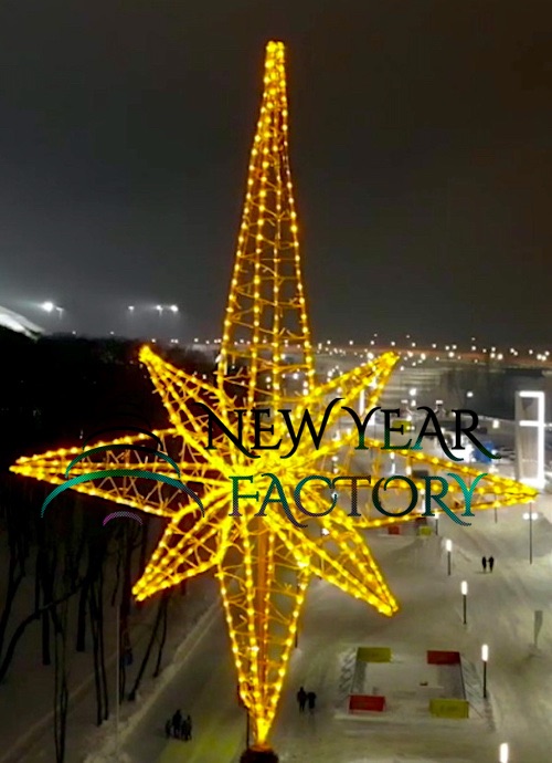 Световая макушка для уличной елки Роза Ветров