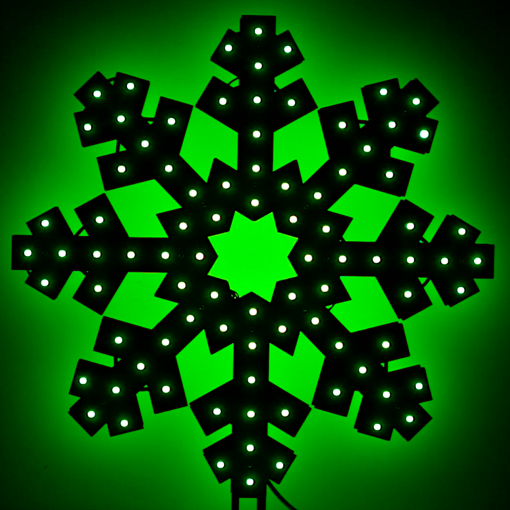 Световая макушка для уличной елки Снежинка