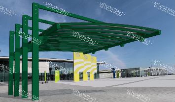 Консольный навес с дугами "КАСКАД-К"