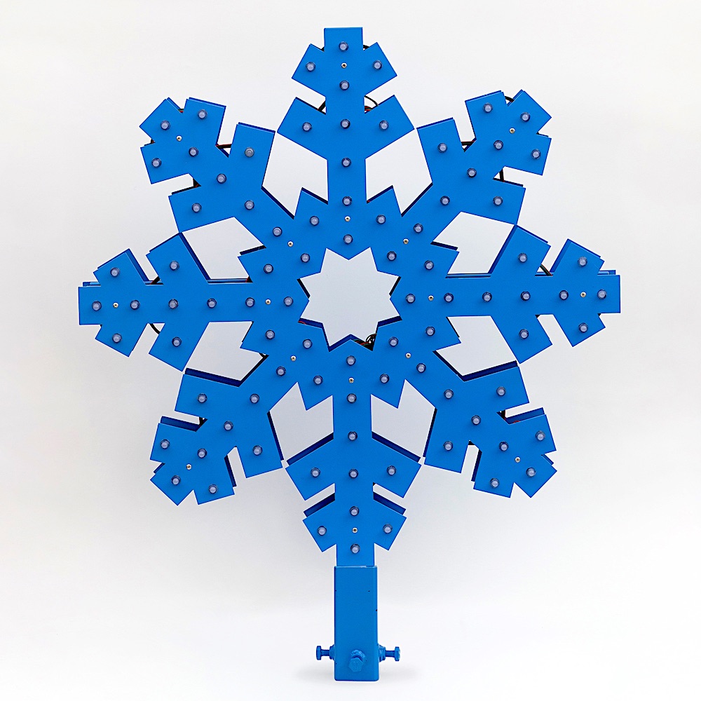 Световая макушка для уличной елки Снежинка