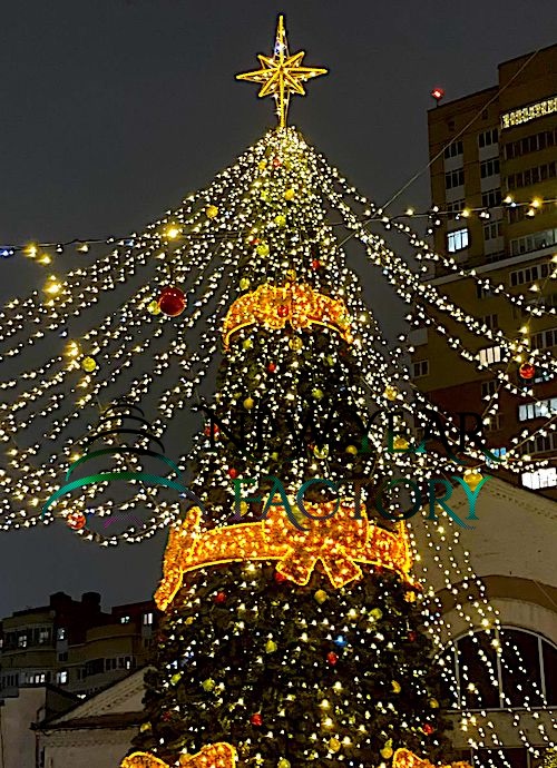 Световая макушка для уличной елки Роза Ветров