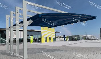 Консольный навес с дугами "КАСКАД-К"