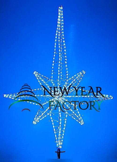 Световая макушка для уличной елки Роза Ветров