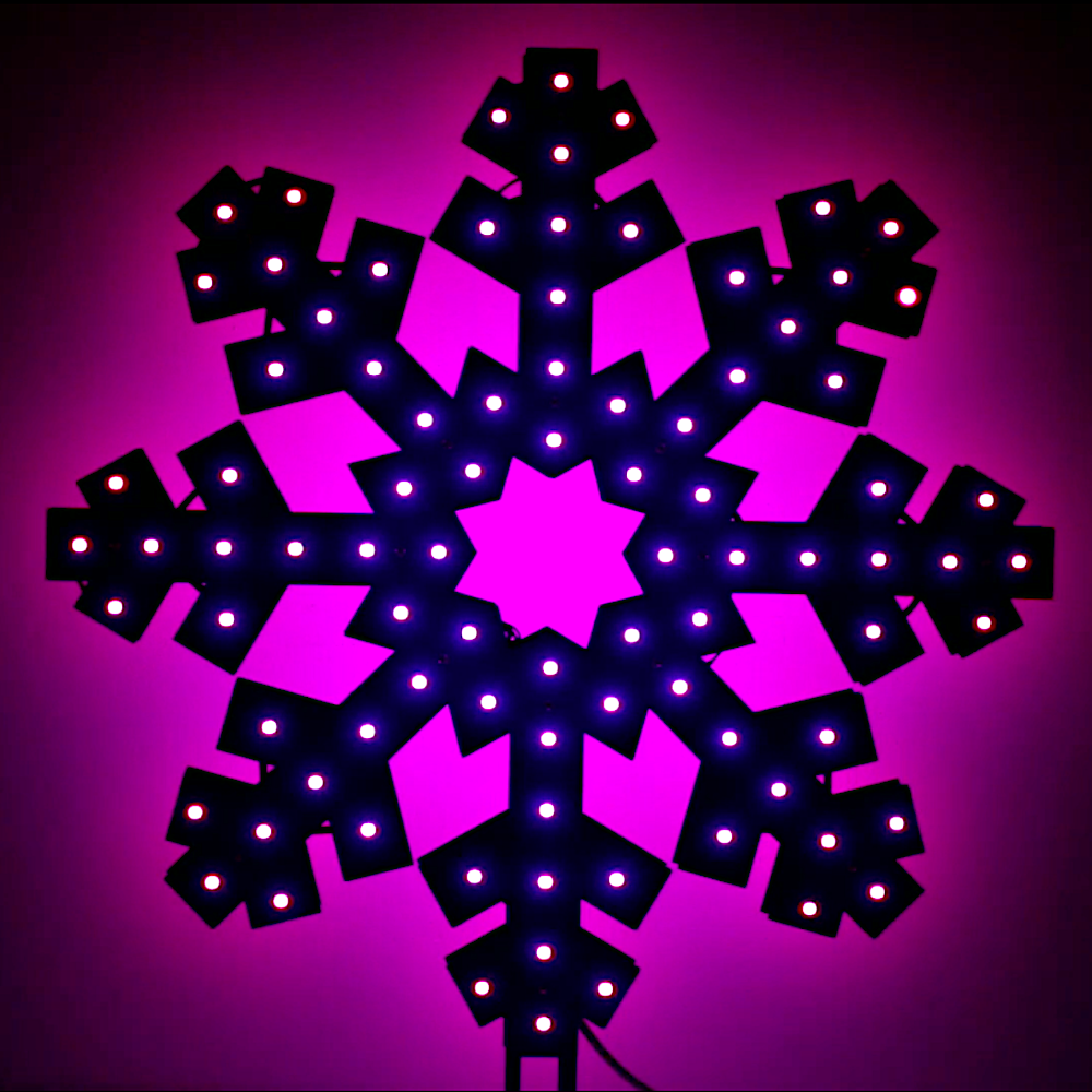 Световая макушка для уличной елки Снежинка