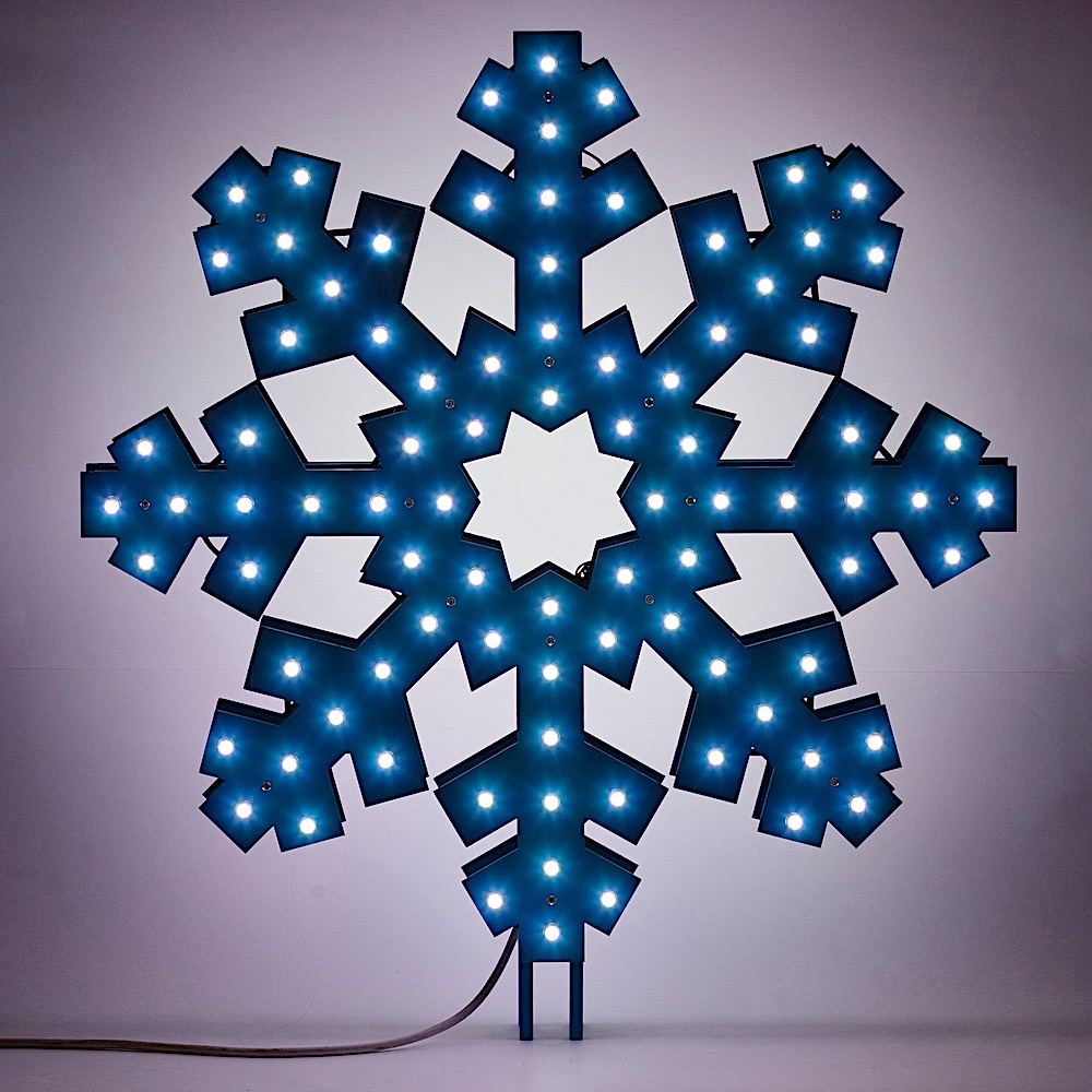 Световая макушка для уличной елки Снежинка