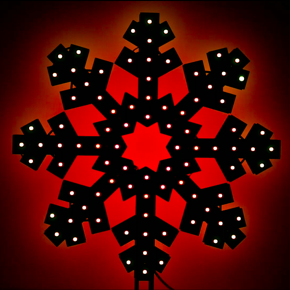 Световая макушка для уличной елки Снежинка