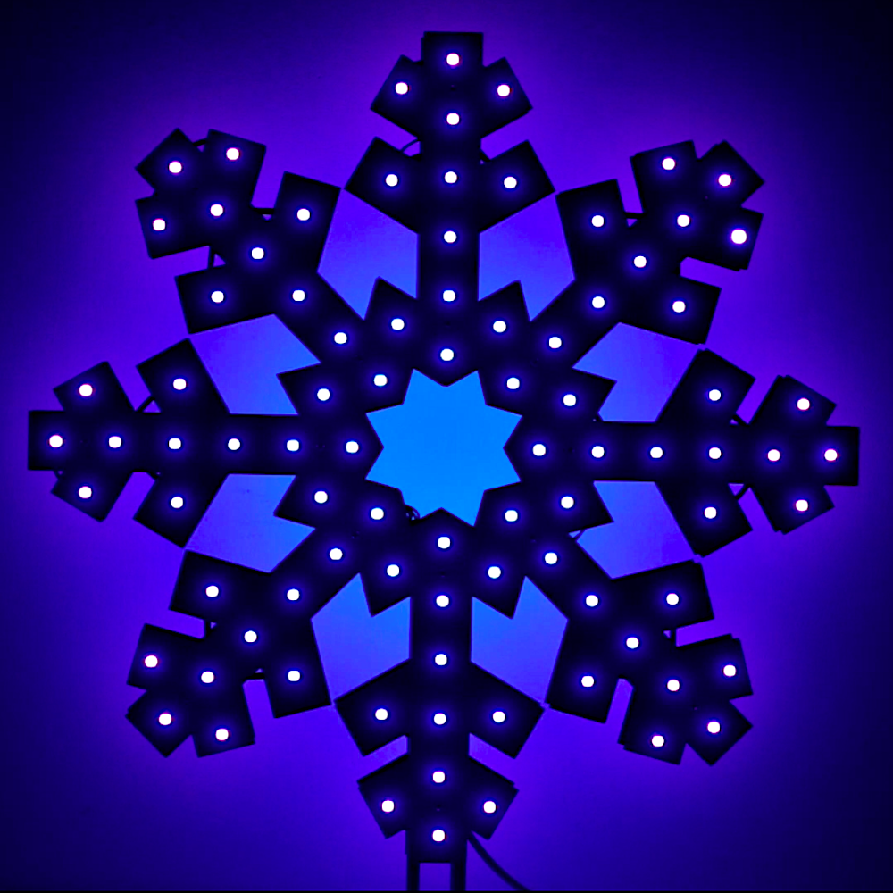 Световая макушка для уличной елки Снежинка