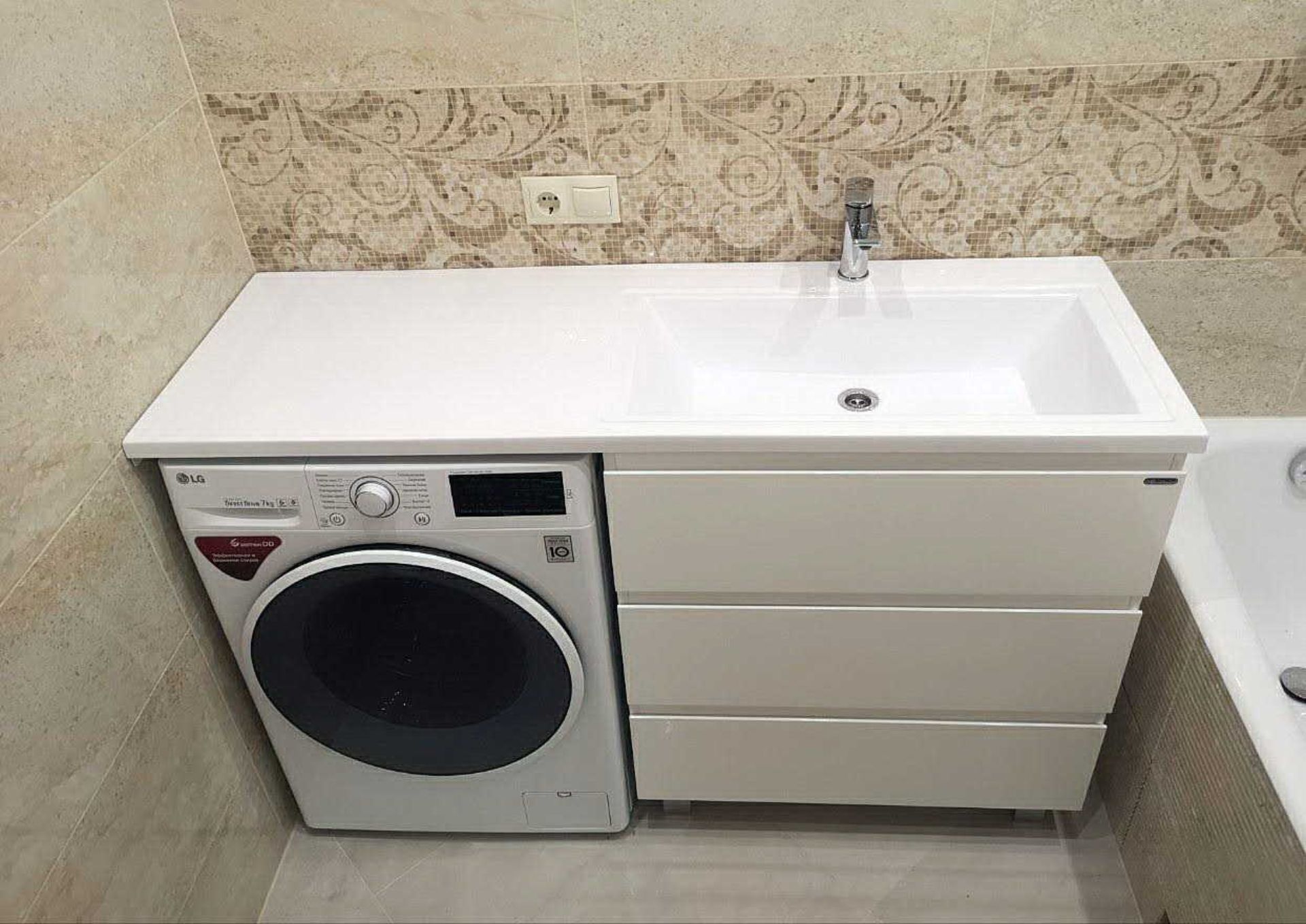мебель для ванной стиральная машина под одной столешницей