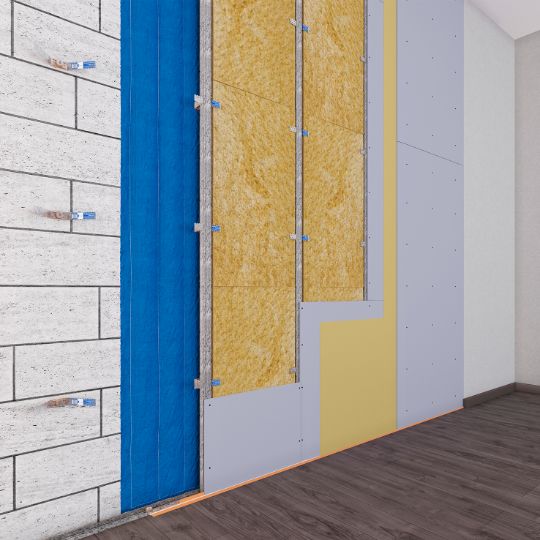 Каркасная система звукоизоляции стен «Барклайн Барьер Мембрана Плюс»