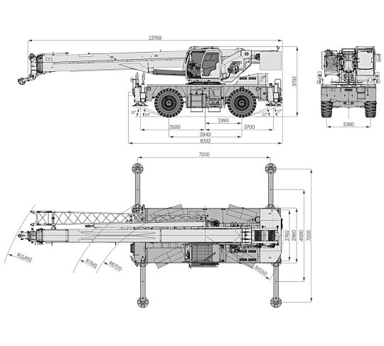 Sany SRC500T габаритные размеры