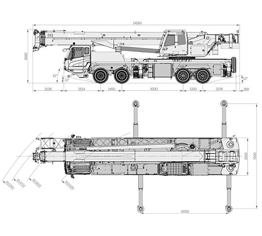 Sany STC550T5 габаритные размеры