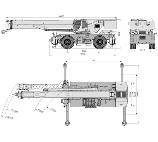 Sany SRC800T габаритные размеры