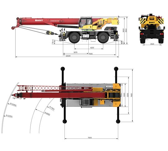 Sany SRC600T габаритные размеры