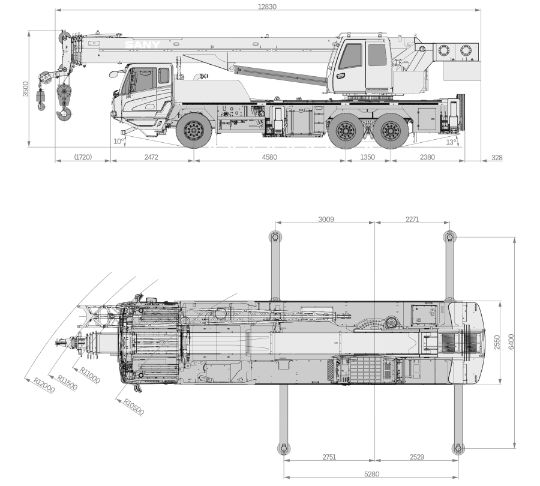 Габаритные размеры Sany STC250T5-5