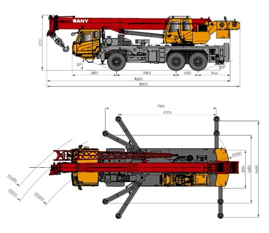 Sany STC250T5-4R габаритные размеры