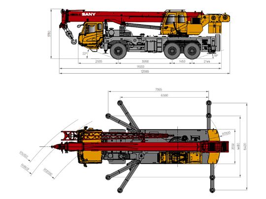 Sany STC250T5-4R габаритные размеры