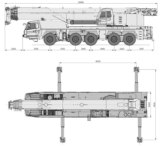 Sany SAC2000T7 габаритные размеры