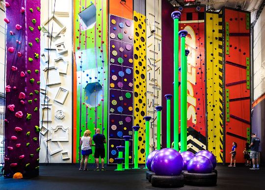 Indoor rock climbing playground