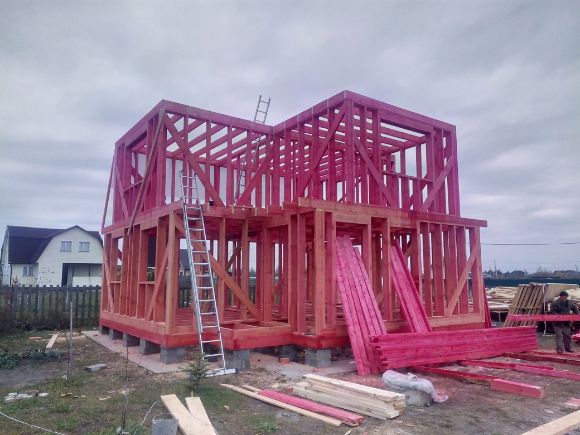 заказать строительство зимнего каркасного двухэтажного дома для всей семьи в МО