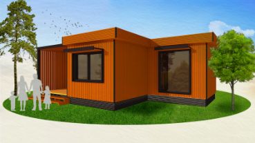 Проект вместительного одноэтажного каркасного дома в стиле хай-тек с эргономичной планировкой и панорамным остеклением под ключ для семьи из двух человек "Своя утопия".