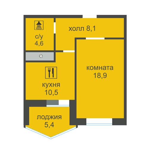1 комнатная 47 м2 Лысогорская Родионова Нижегородский район