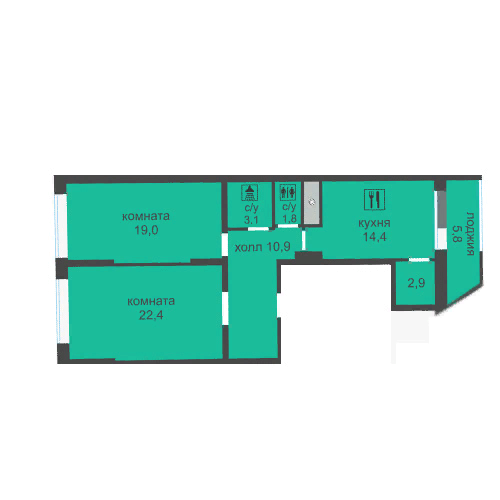 Квартира 2 комнатная 80 м2 Лысогорская Нижегородский район