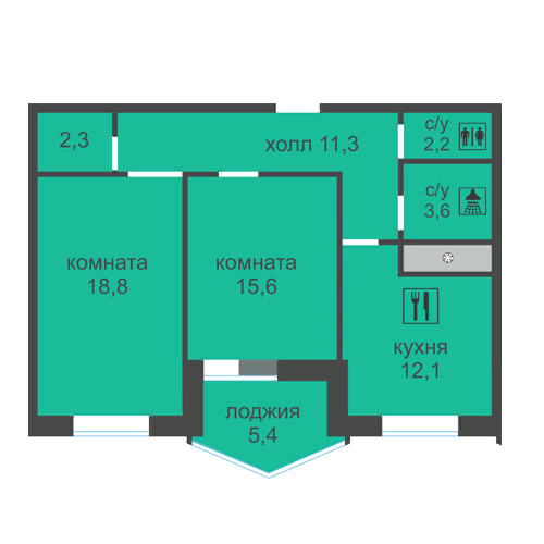2 комнатная квартира 71 м2 Лысогорская Нижегородский район