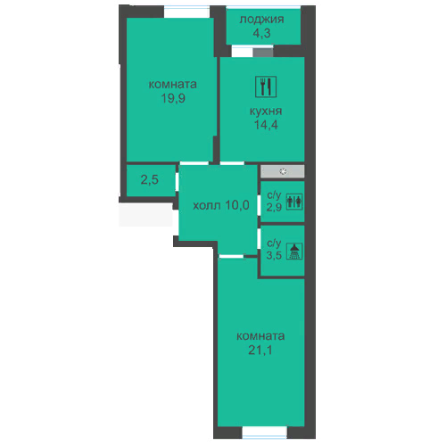2 комнатная 78 м2 Лысогорская Нижегородский район