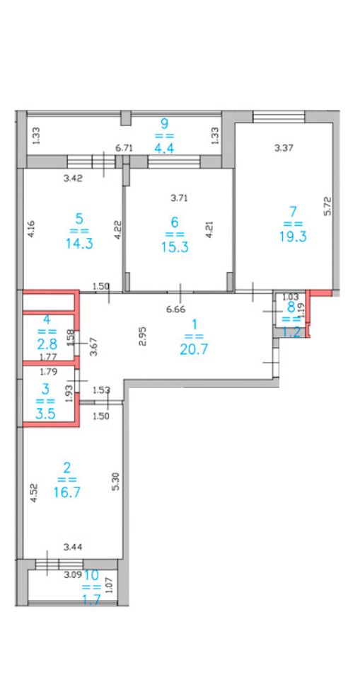 3 комнатная 103 м2 с 2 лоджиями Лысогорская Нижегородский район