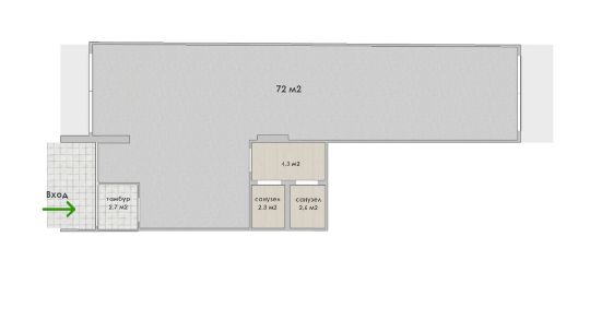 Планировка типовая 84 м2. Коммерческое помещение