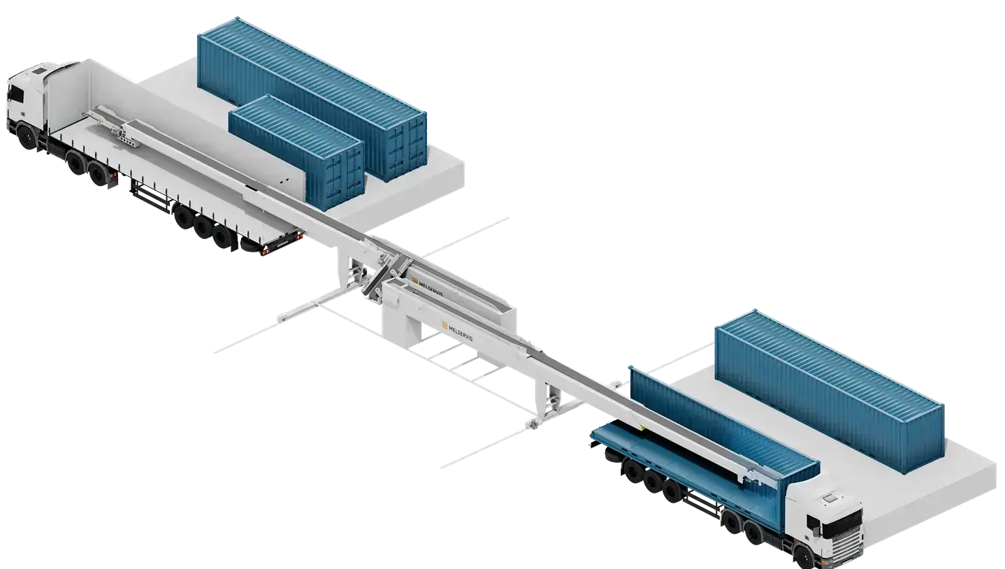 Комплекс перегрузки мешков/тарных грузов: фура (контейнер) - контейнер (фура)