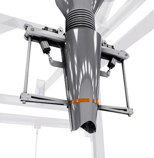 Пневматический зажим для конусной горловины биг-бэга