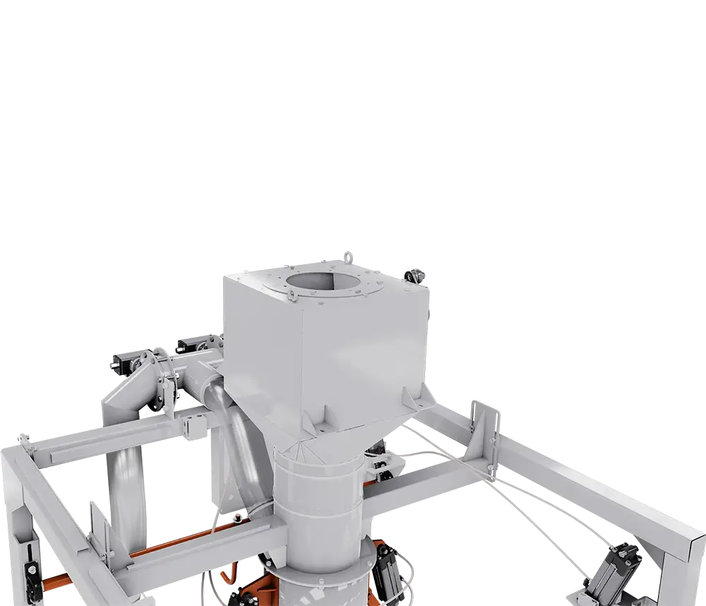 Гравитационная подача материалов в оборудование фасовки в биг бэг