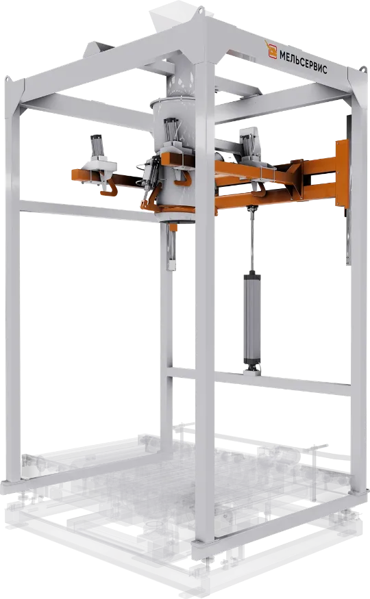 Подъёмный механизм с пневматической фиксацией строп Биг-Бэгов