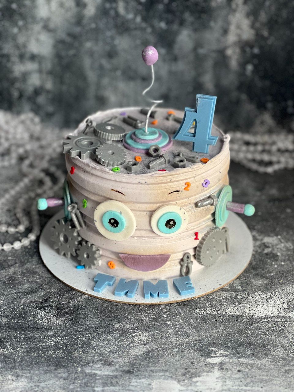 Детский торт на День рождения для мальчика на 4 года - Трактор с ягопадом 2кг