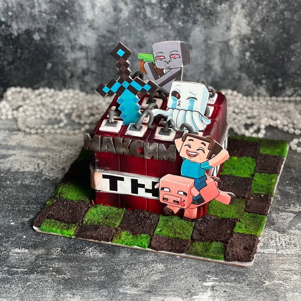 Детский торт на День рождения для мальчика на 7 лет - Краски 2кг