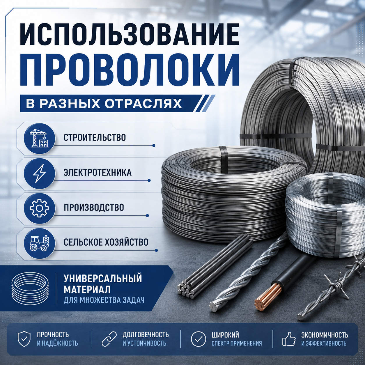 Использование проволоки в разных отраслях