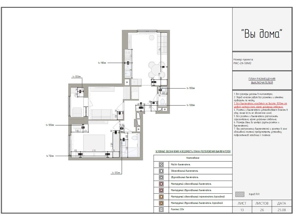 ПЛАН ВЫКЛЮЧАТЕЛЕЙ