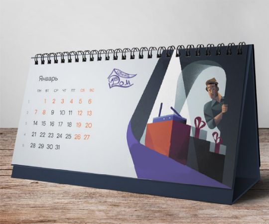Печать настольных календарей с логотипом на заказ