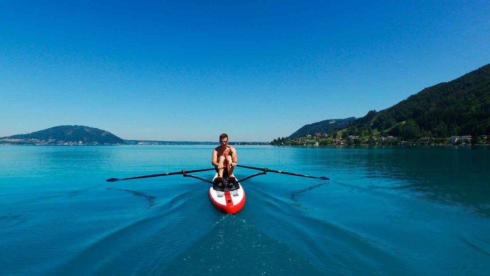 Академическая гребля на доске. Гребная система RowMotion® на лодке Airdeck MOJO ROWonAIR® - оборудование для академической гребли на надувных досках, SUP, каяках, байдарках, каноэ и гребных лодках совместимо с большинством бордов Stand Up Paddle