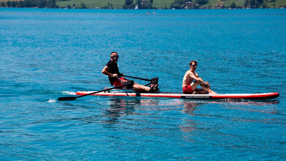 Гребля лицом вперед с пассажиром. Гребная система RowVista® на лодке Airdeck DUDE ROWonAIR® - оборудование для академической гребли на надувных досках, SUP, каяках, байдарках, каноэ и гребных лодках совместимо с большинством бордов Stand Up Paddle