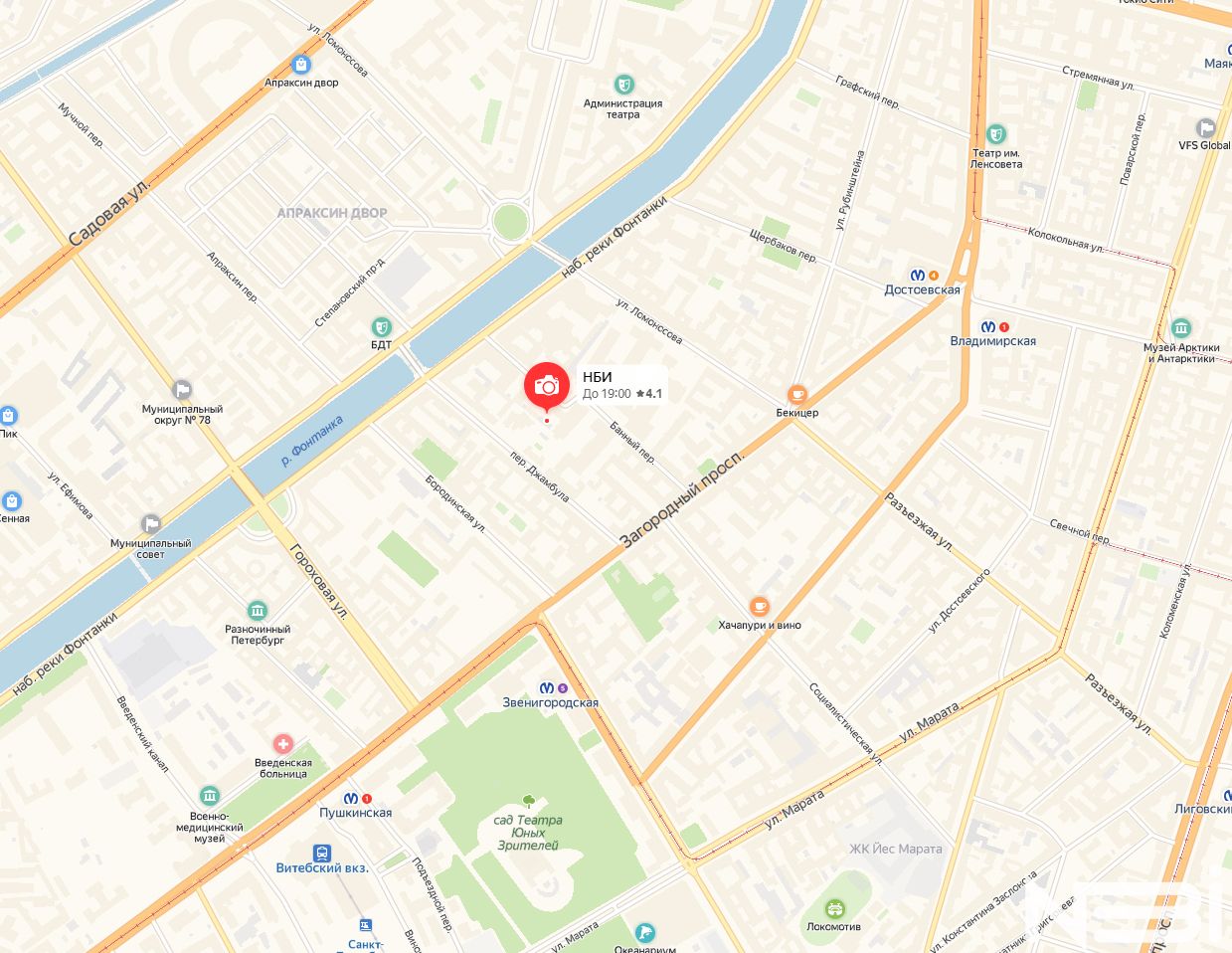 Студия НБИ Продакшн полного цикла на карте Санкт-Петербурга